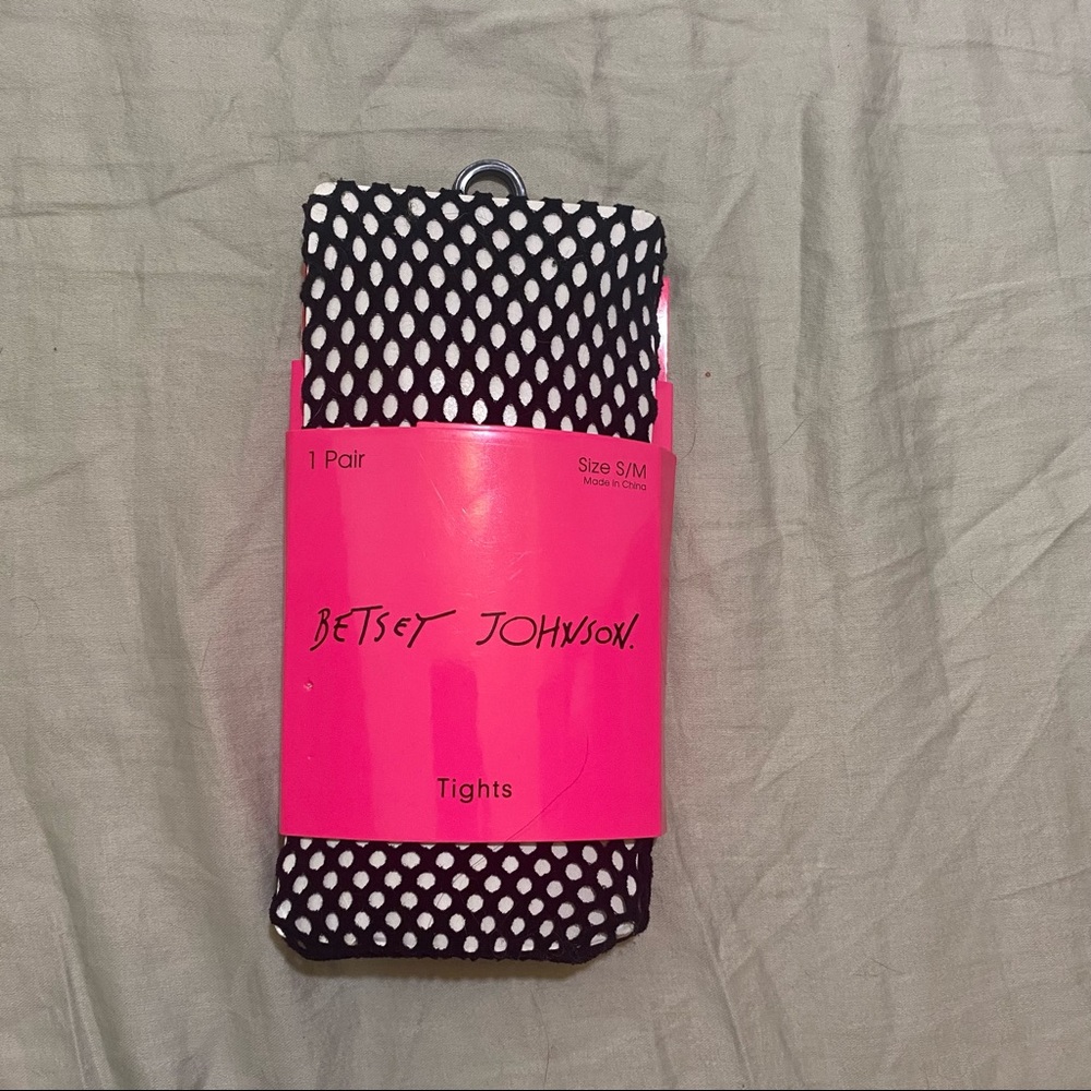 NWT S/M Betsey Johnson Fishnet Tights